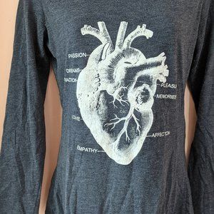 Anatomical Heart Long Sleeve T-Shirt / Screenprint